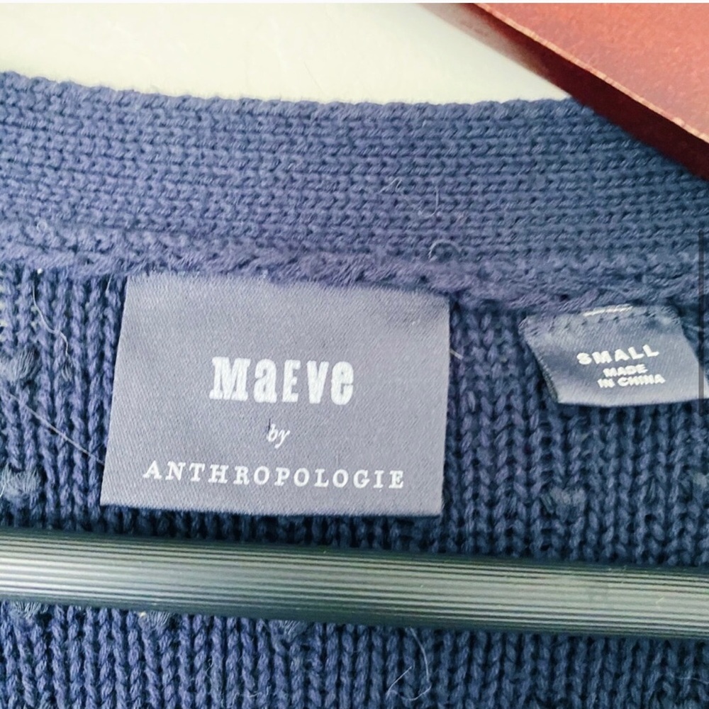 Anthropologie Larissa Shaggy Cardigan Navy Button - Picture 5 of 7